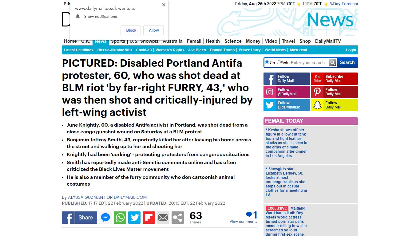 OR Antifa protester, 60, shot dead at protest 'by far-right FURRY'